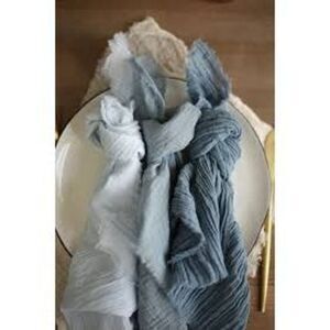 Dusty Blue Cheesecloth Napkins: Rustic Wedding Decor